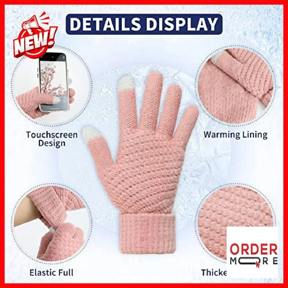Women's Winter Touchscreen Gloves 4-Pair Set Cold Weather Mittens